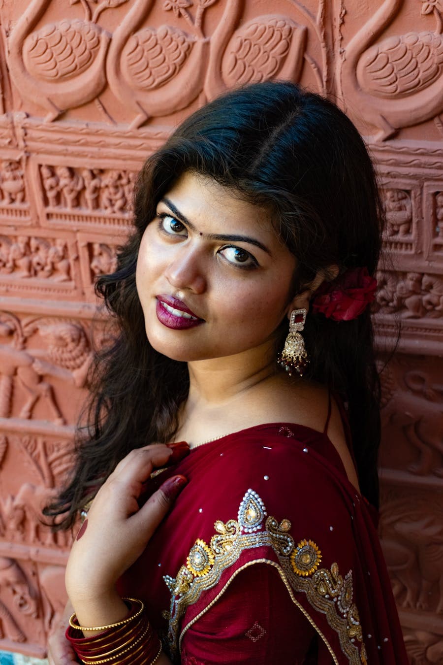 Kanjivaram Pure Silk — Royal Maroon